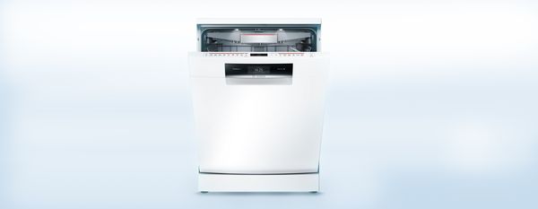 Bosch Freestanding dishwasher in blue background