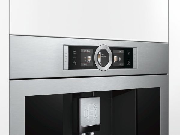 Bosch French door refrigerator with stainless steel finish in a modern kitchen 
